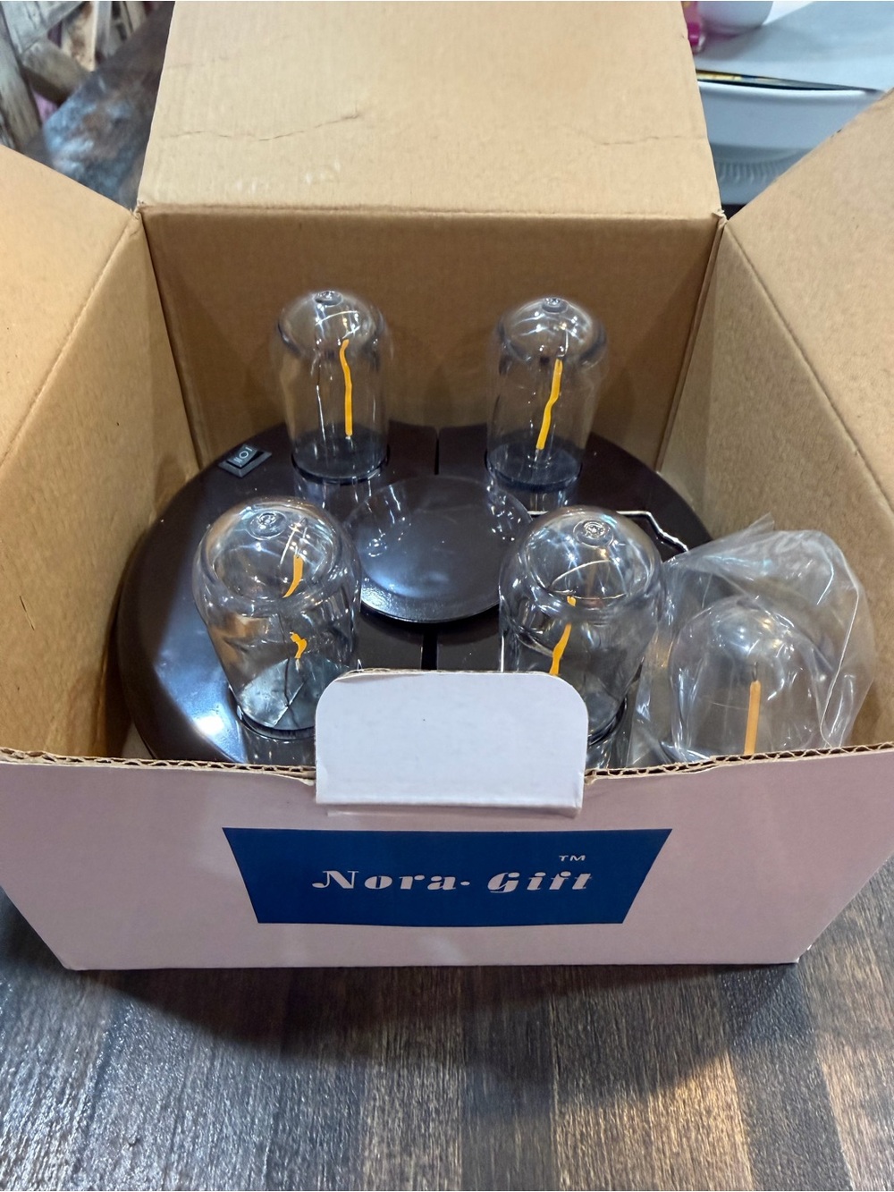 Patio Umbrella Light with LED Edison Bulbs, Battery Operated